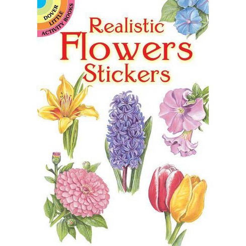 realistic flowers stickers dover little activity books by dot barlowe paperback target