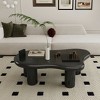 NicBex Coffee Tables for Living Room 39.37" Modern Cloud Shaped Coffee Table Curved Profile Design Coffee Table with Cylindrical Legs - 3 of 4