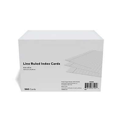 MyOfficeInnovations 4" x 6" Line Ruled White Index Cards 500/Pack (50989) 233510