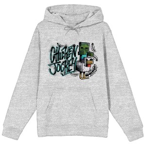 Minecraft Chicken Jockey Men's Athletic Heather Sweatshirt - 1 of 2