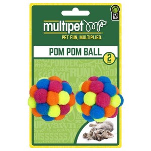 Multipet Assorted Pom Pom Ball Cat Toy 2 pk - 1 of 1