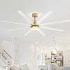 Airsurfer 72" Black Windmill Ceiling Fan with Color-Changing LED Light & Remote, 8 ABS Blades for Large Rooms, DC Motor, 7''&12'' Downdods - 2 of 4