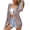 Coolmee Women's Crochet Lightweight Cardigan Cover Up Open Front Long Sleeve Summer Cardigans - 2 of 4