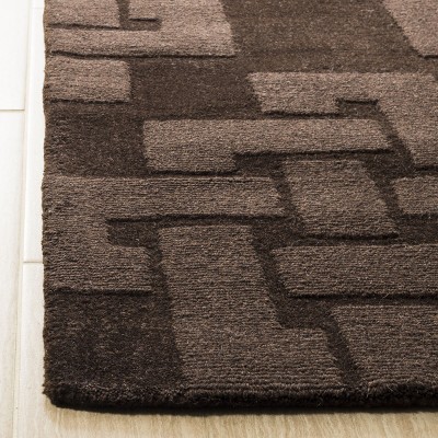Handmade Brown Wool Tufted 9' x 12' Rectangular Rug