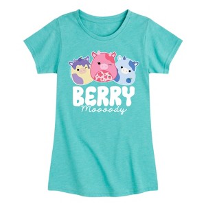 Girls' - Squishmallows - Berry Moooody Fitted Short Sleeve Graphic T-Shirt - 1 of 4