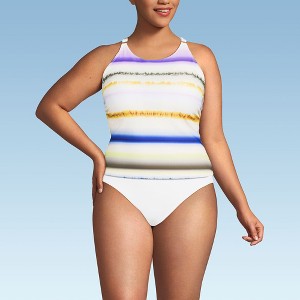 Lands' End Women's Tugless High Neck Strappy Back Tankini Swimsuit Top - 1 of 3