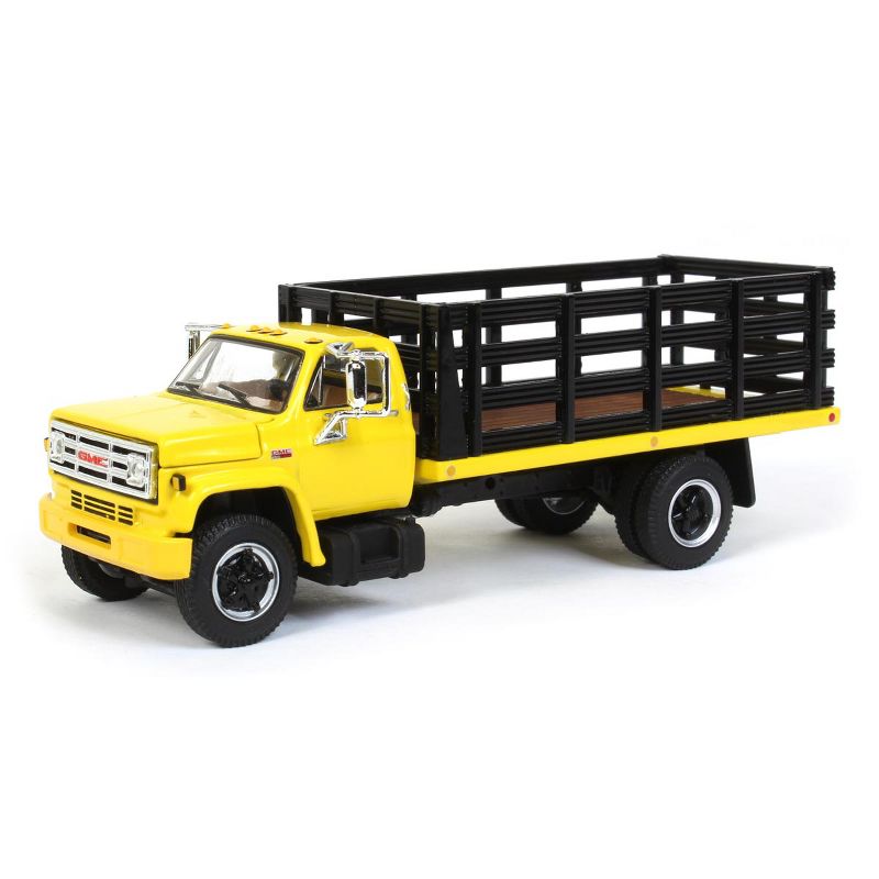 1/64 GMC 6500 Stake Bed Truck, Yellow With Black Stakes, First Gear Exclusive, DCP 60-0966, 1 of 6