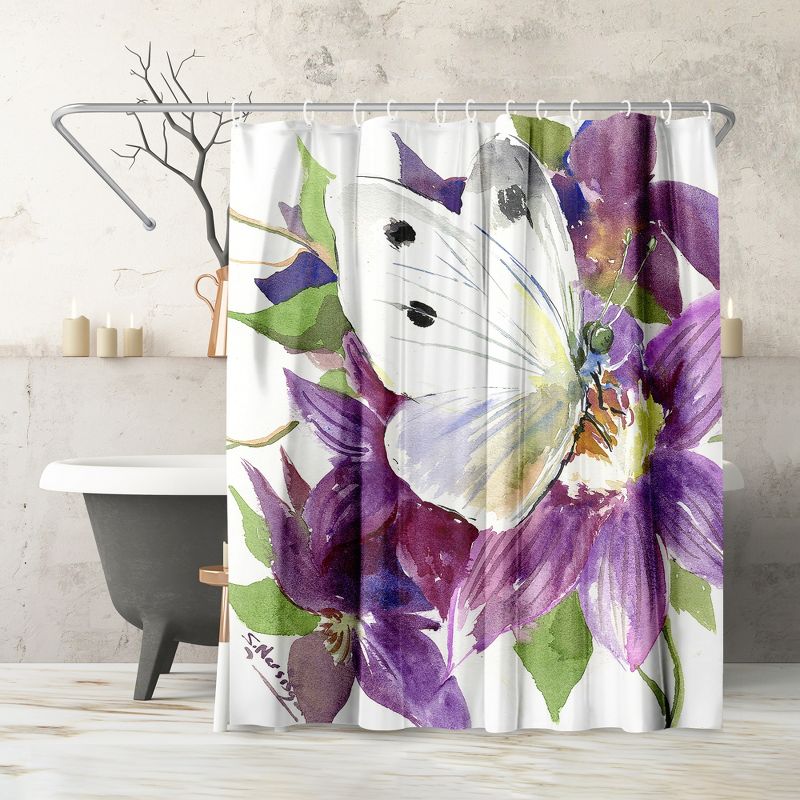 Americanflat 71" x 74" Shower Curtain, Butterfly by Suren Nersisyan, 1 of 9
