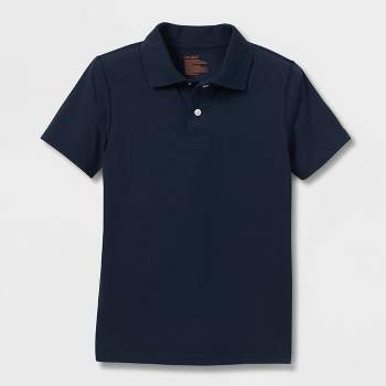 Boys' Adaptive Short Sleeve Polo Shirt - Cat & Jack™ Navy
