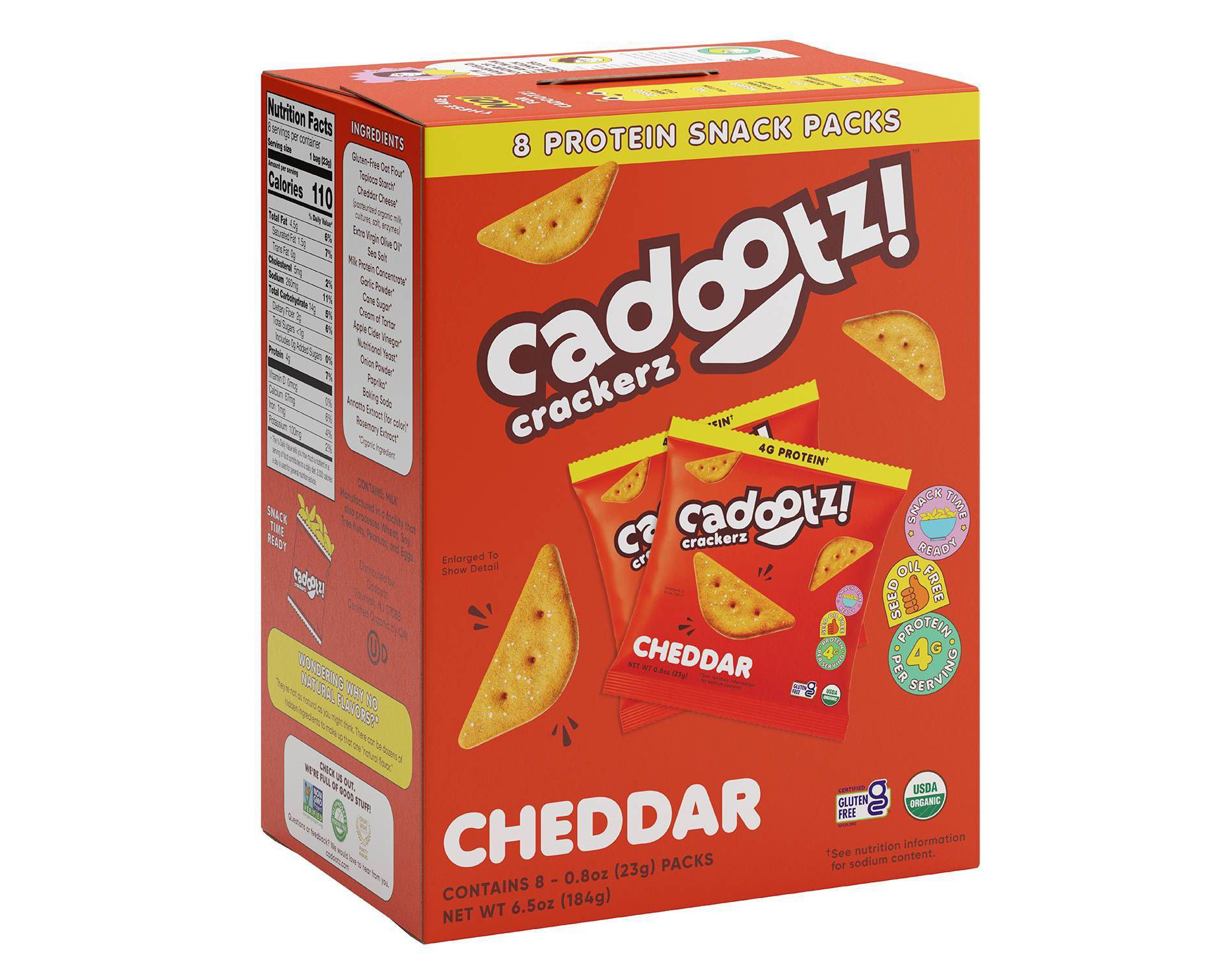 cadootz Cheddar Crackers Multipack - 6.5oz/8ct