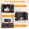 Double Cat Litter Box Enclosure with Litter Mat, Wooden Hidden Cat Washroom Furniture for 2 Cats, Storage Cabinet, 55" L x 17.7" W x 20.6" H - 4 of 4