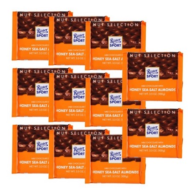 Ritter Sport Milk Chocolate With Honey Sea-Salt Almonds Bar - Case of 11/3.5 oz