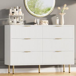 Zstar 6 Drawer Dresser with Wide Drawers, for Living Room, Closet, Hallway,Entryway - 1 of 4