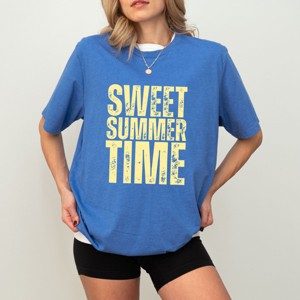 Simply Sage Market Sweet Summer Time Block Distressed Short Sleeve Tee - 1 of 4