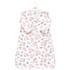 Hudson Baby Infant Girl Long Sleeve Plush Faux Fur Sleeping Bag, Wearable Blanket, Neutral Pink Floral - 2 of 2