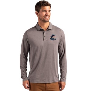 Miami Marlins Cutter & Buck Coastline Epic Comfort Recycled Mens Long Sleeve Polo - 1 of 1