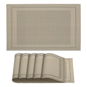 Unique Bargains Heat Resistant Washable Woven Kitchen Placemat 6 Pcs - 1 of 4