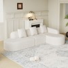 111.8" Lychee-Textured Long-Pile Polyester L-Shaped Sectional Modular Sofa with Curved Backrest and 3 Pillows - 2 of 4