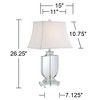Vienna Full Spectrum Tilde Traditional Table Lamp 26 1/4" High Clear Crystal White Tapered Rectangular Shade for Bedroom Living Room Nightstand House - 4 of 4