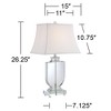 Vienna Full Spectrum Tilde Traditional Table Lamp 26 1/4" High Clear Crystal White Tapered Rectangular Shade for Bedroom Living Room Nightstand House - image 4 of 4