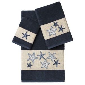 Linum Home Textiles 100% Turkish Cotton LYDIA Embellished Towel Set - 1 of 4