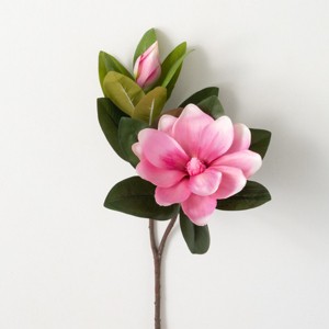 28"H Sullivans Pink Magnolia Spray With Bud, Pink - 1 of 2