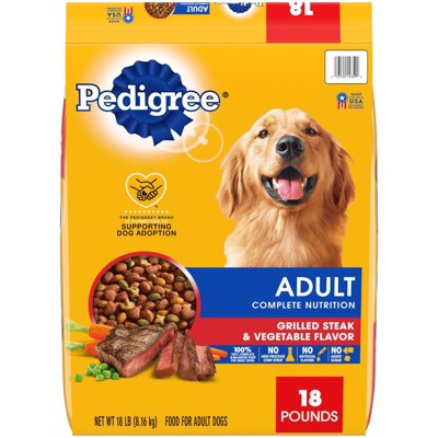 Pedigree Grilled Steak &#38; Vegetable Flavor Adult Complete Nutrition Dry Dog Food - 18lbs