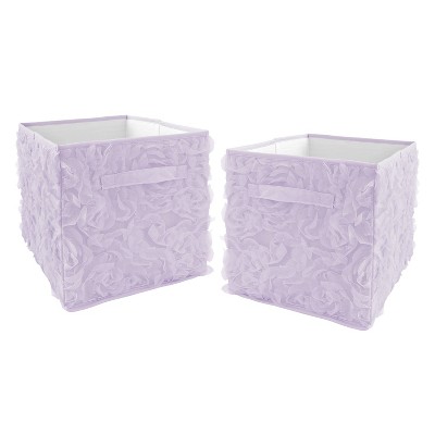 Set of 2 Rose Fabric Storage Bins Lavender Purple - Sweet Jojo Designs