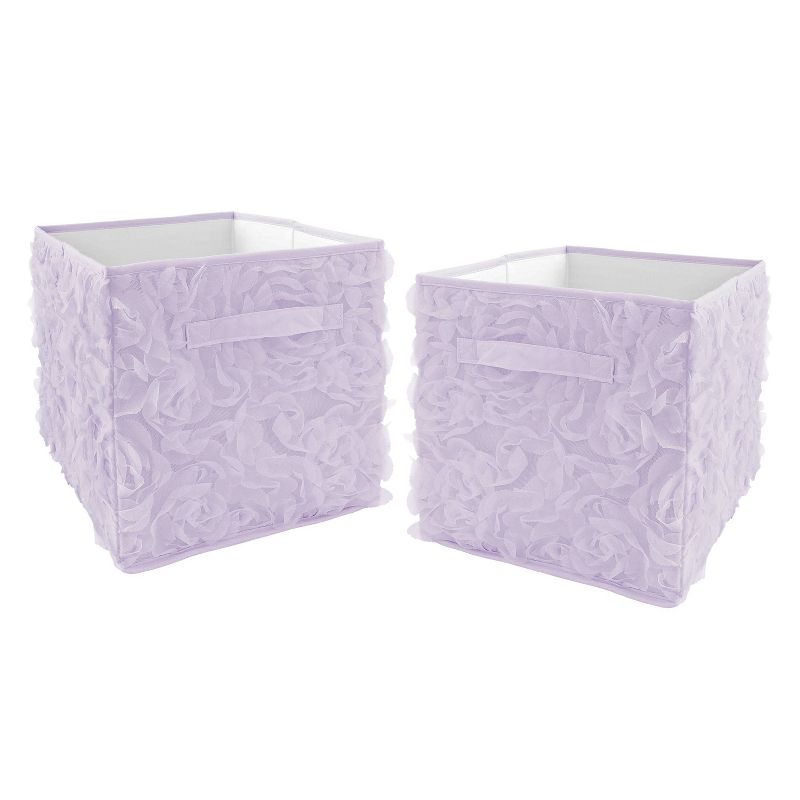 Set of 2 Rose Kids&#39; Fabric Storage Bins Lavender Purple - Sweet Jojo Designs, 1 of 6