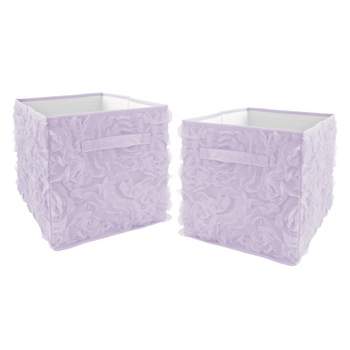Set of 2 Rose Kids' Fabric Storage Bins Lavender Purple - Sweet Jojo Designs