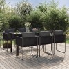 vidaXL Patio Dining Set Outdoor Dining Set Garden Table and Chair Set Black - 63" Table Length 6 Items - 2 of 4