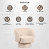 LeisureMod Accent Chair Upholstered Velvet Boucle Linen Armchair with Round Barrel Design and 360-Degree Swivel Removable Round Base - 4 of 4