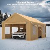 12 x 20 FT Heavy Duty Portable Garage – Galvanized Frame, Waterproof PE Canopy, 4 Doors & Windows - 3 of 4