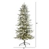 Nearly Natural 6.5-ft Slim Flocked Nova Scotia Spruce Artificial Christmas Tree with 300 Warm White LED Lights and 699 Bendable Branches - 2 of 4