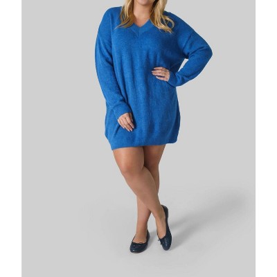 Women's FLUFFY V-NECK LONG JUMPER - mat fashion