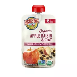 Earth's Best Organic Apple Raisin Flax & Oat Baby Food Pouch - 3.5oz