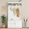 PexFix Hall Tree with Bench & Shoe Storage 6-in-1 Wider Entryway Bench with Coat Rack & Adjustable Shelf Farmhouse Hall Tree - 2 of 4