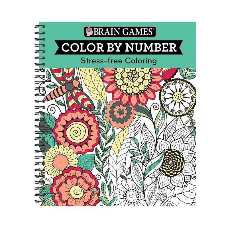 Brain Games - Color by Number: Stress-Free Coloring (Green) - by  Publications International Ltd & Brain Games & New Seasons (Spiral Bound), 1 of 2
