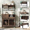 Ridstar 59 in. H 2 in 1 Dog Crate Side Cabinet Storage Rack with Storage Function and Drawers-Rustic Brown - 2 of 4
