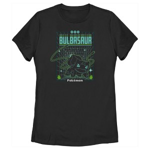 Women's Pokemon Bulbasaur Retro Grid T-Shirt - 1 of 4