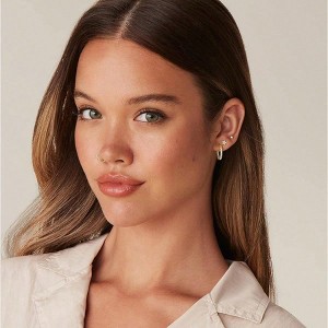 Hoop Earrings Stones for Women Daily Fashion Temperament Daily Hypoallergenicity - 1 of 4