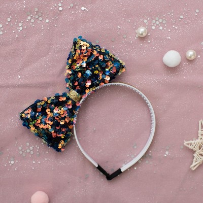 Summer Crystal - Large Sequin Bow Headband - 1 Pack - image 3