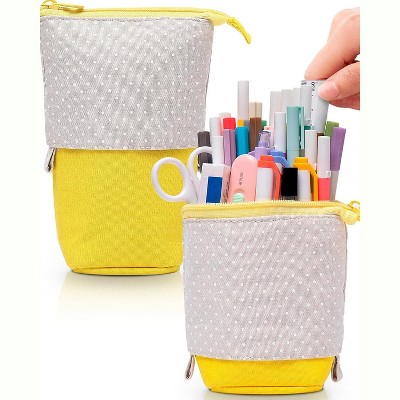 Fmeida Standing Pencil Case, Cute Stand up Pencil Pouch, Telescopic Pen Pouch, Portable Pencil Holder, Kawaii Stand up Pencil Case