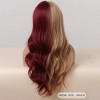Jessie's Wig 26 Inch Wavy Wig Synthetic Hair Half Honey Blonde Half Burgundy 1 Pc/Pack - 4 of 4