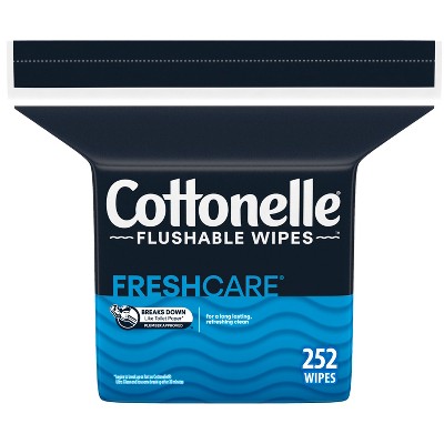 Cottonelle Flushable Wet Wipes Refill Pack - Unscented - 1pk/252ct