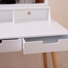 Infurnic Desks, Vanity Desk with Mirror and Adjustable Cabinet, Modern Makeup Table with 3 Drawers for Bedroom, White, 27.7"*19.6"*52.95" - 3 of 4