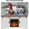 TV Stand with Fireplace for 65+ Inch TV, Farmhouse Entertainment Center with 18" Fireplace & Sliding Door, Wood TV Consoles for Living Room - 4 of 4