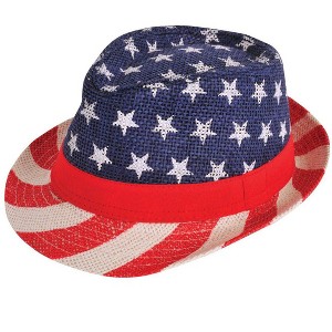 Rubies Adult Stars and Stripes Fedora - 1 of 3
