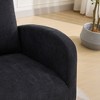27.2"Rocking Chair w/Rubber Wood Legs, Polyester Glider Chair w/High Back and Side Pocket for Living Room Bedroom Nursery,Black - 3 of 4