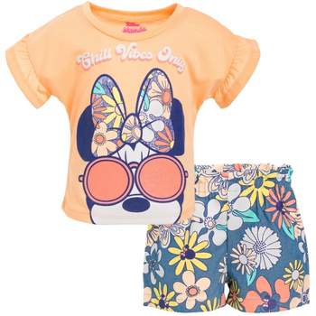 Disney Minnie Mouse T-Shirt and French Terry Shorts Outfit Set Infant to Little Kid